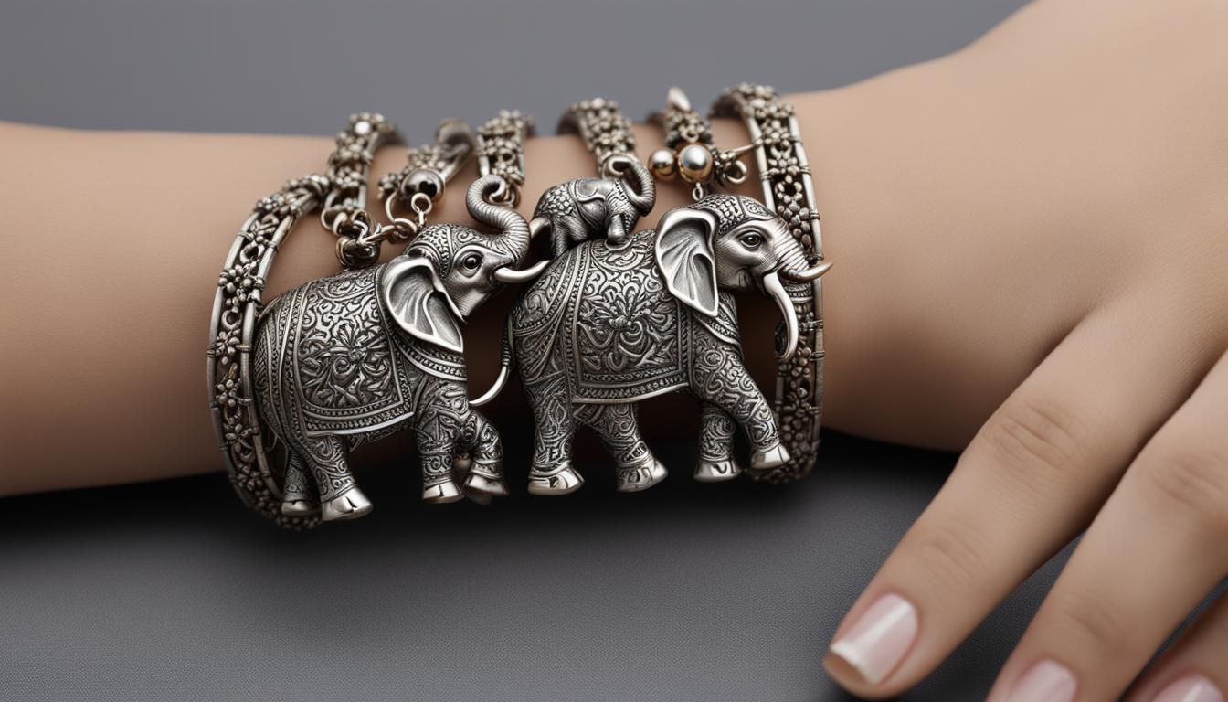 are several elephants on a bracelet good luck