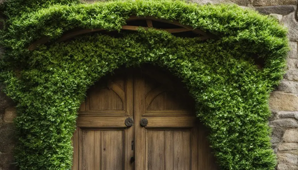 boxwood branches over doors for luck