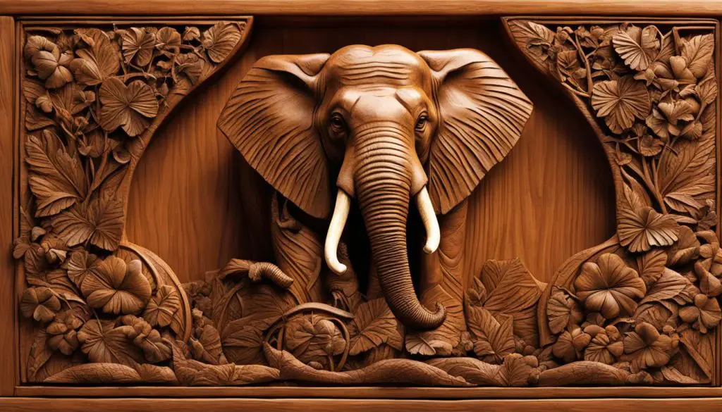 chainsaw carving of an elephant