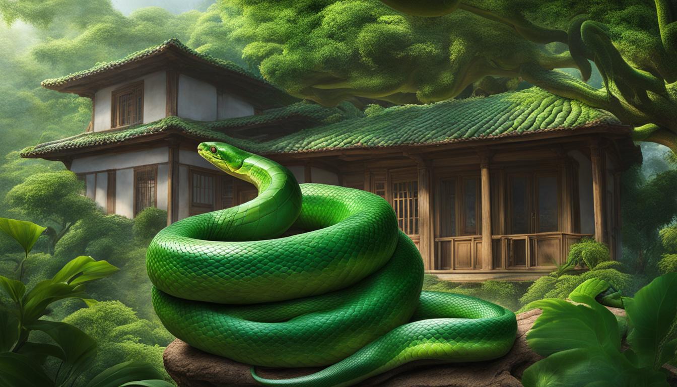 does green snakes around your house mean good luck