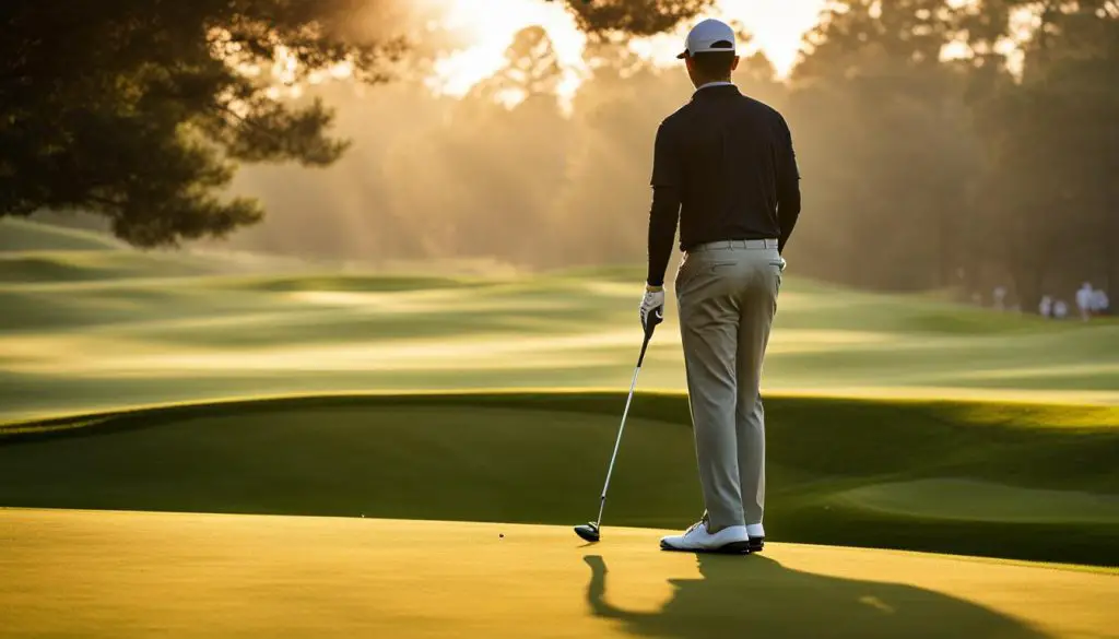 golfer hitting a straight shot