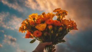 how do i say good luck and don't forget me with flowers