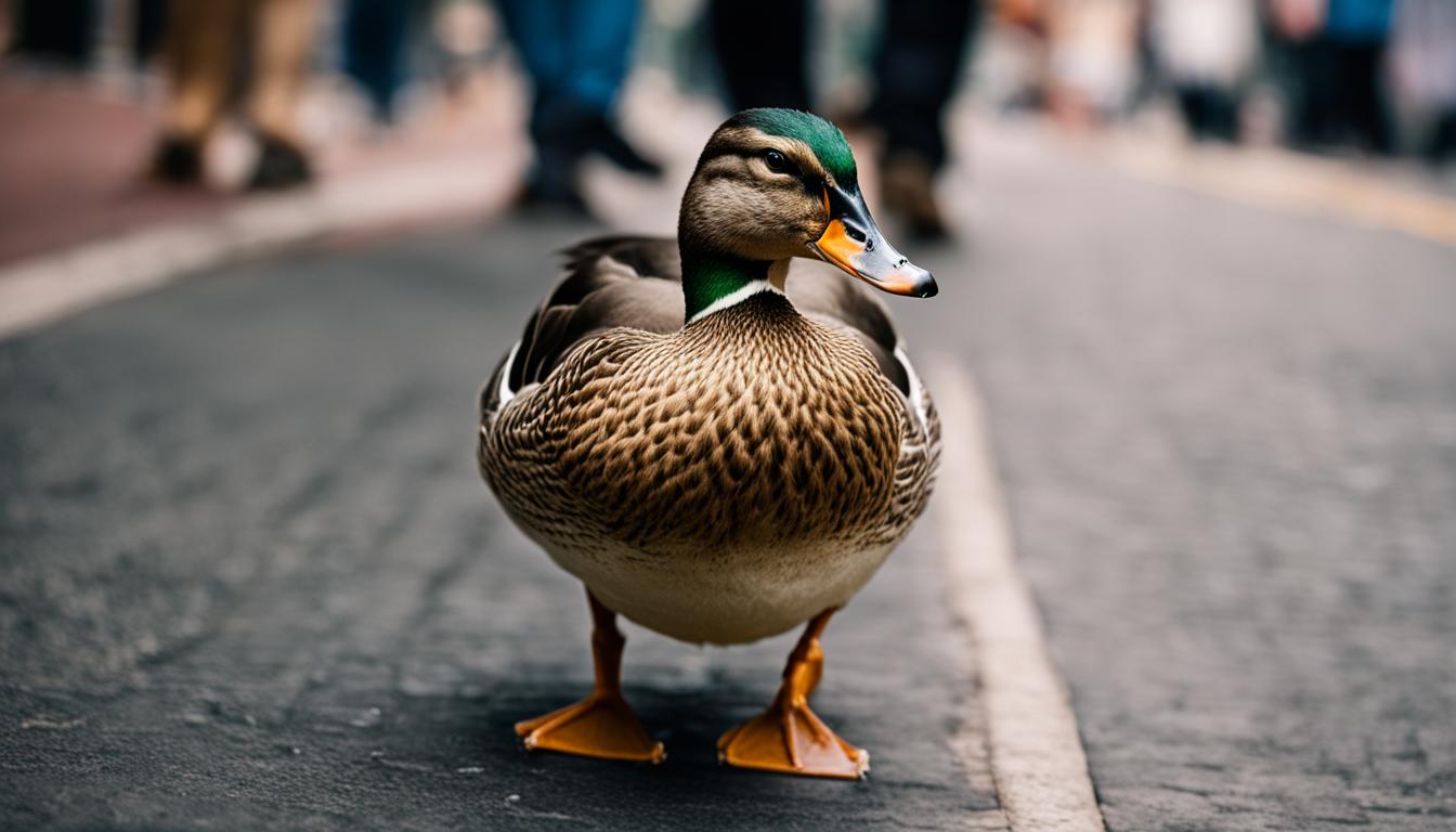 is seeing a duck walk on the street good luck