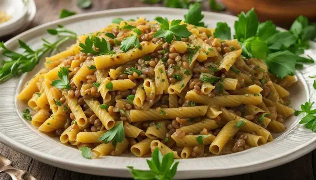 lentils pasta