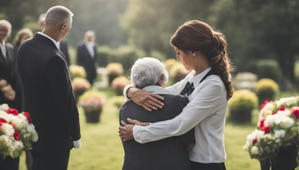 offering support at a funeral