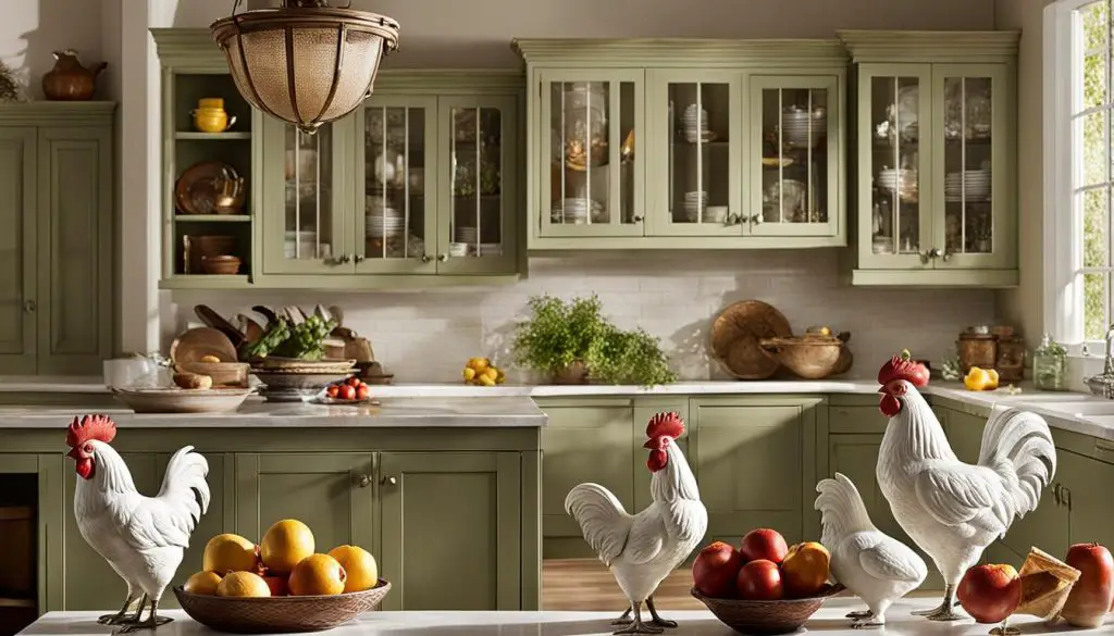 rooster figurines for kitchen decor