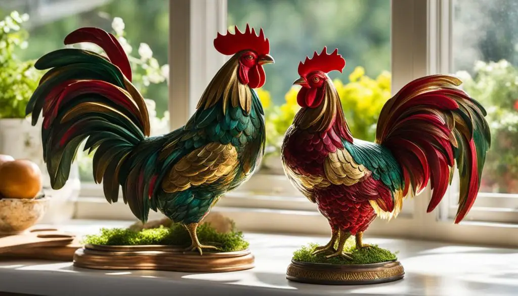 rooster sculptures for kitchen