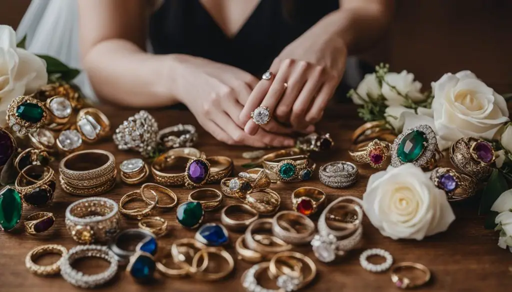 trying on someone else's engagement ring