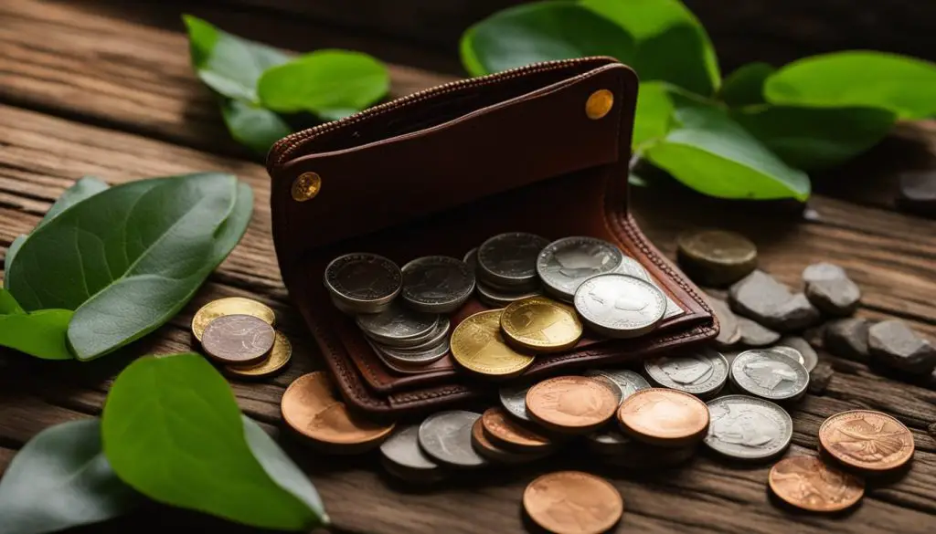 wallet with coins
